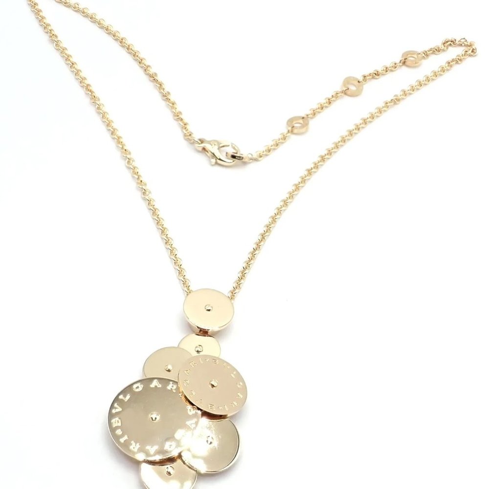 Authentic! Bulgari Bvlgari Cicladi 18k Yellow Gold Large Pendant Link Necklace - Picture 4 of 10